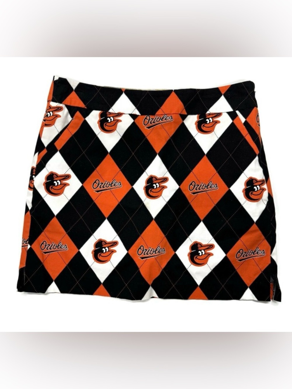 Loudmouth Skirt/Skort: Baltimore Orioles Argyle in Orange, Black & White